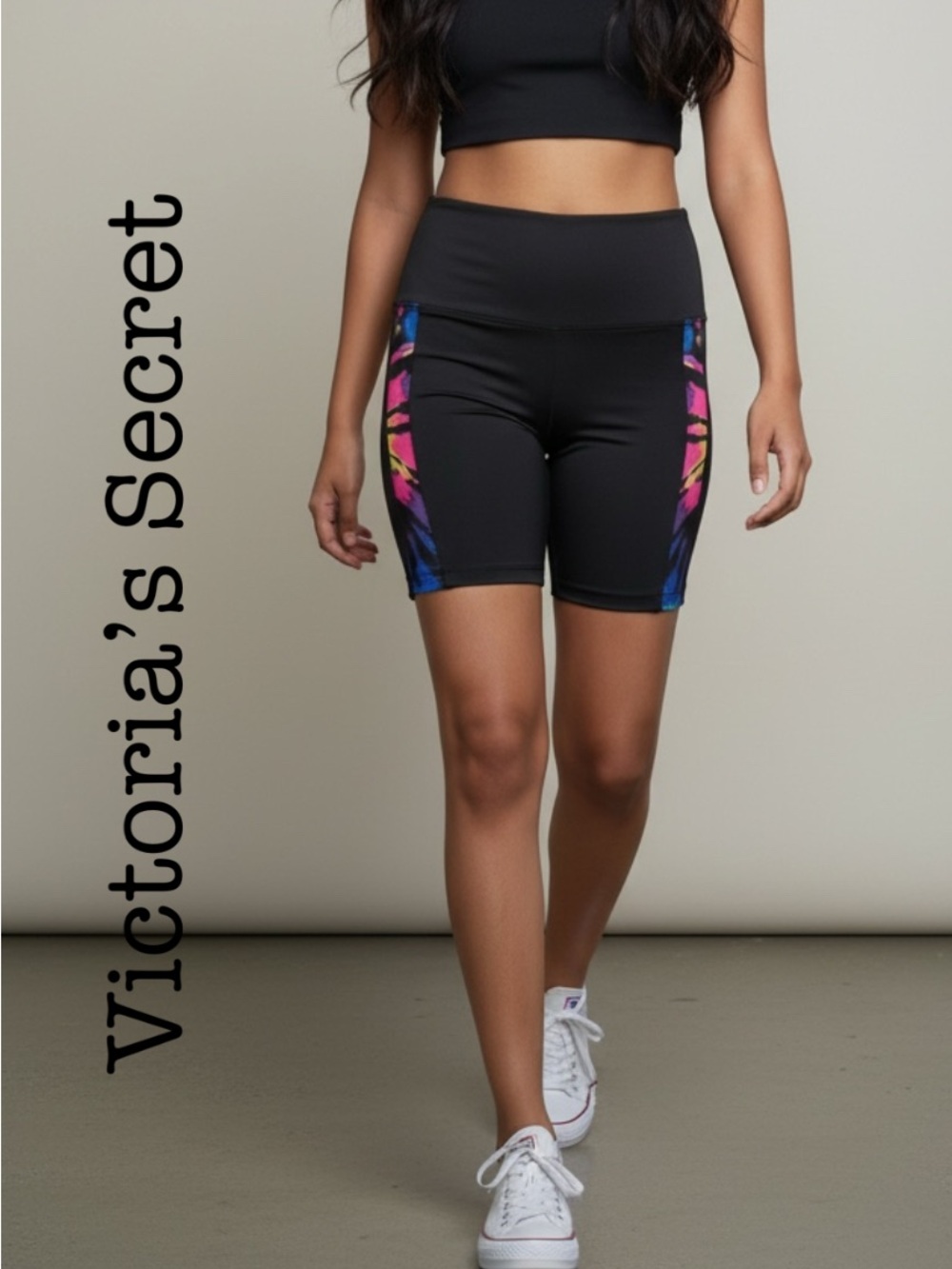 New Victoria's Secret Black High-Rise Bike Shorts Size Small